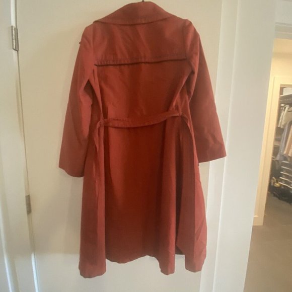 Vintage Induyco Burnt Orange Trench Coat with Great Lining Made in Spain - Picture 3 of 5